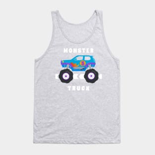 Vector illustration of monster truck with cartoon style. Tank Top